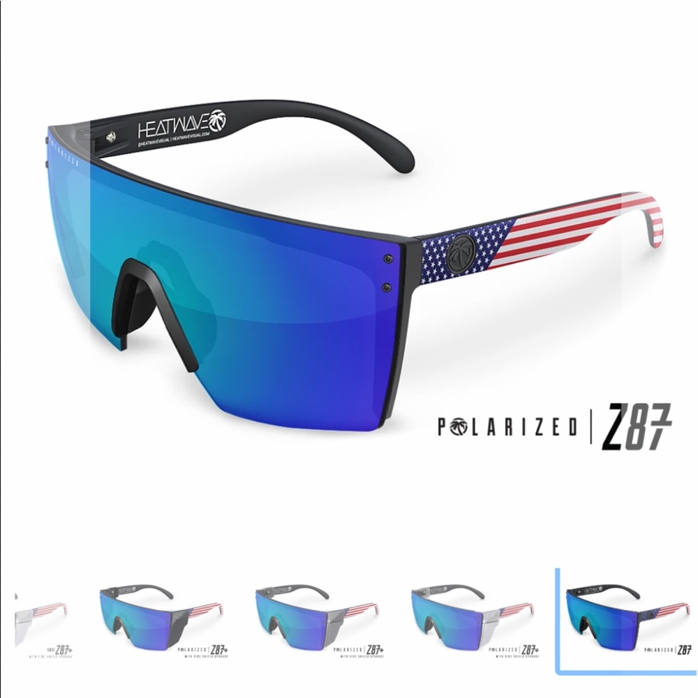 Heat Wave lazer face sunglasses. Blue lenses.
